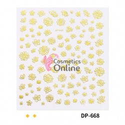 Stickere 3D deosebite pentru unghii Cod DP668 - Gold